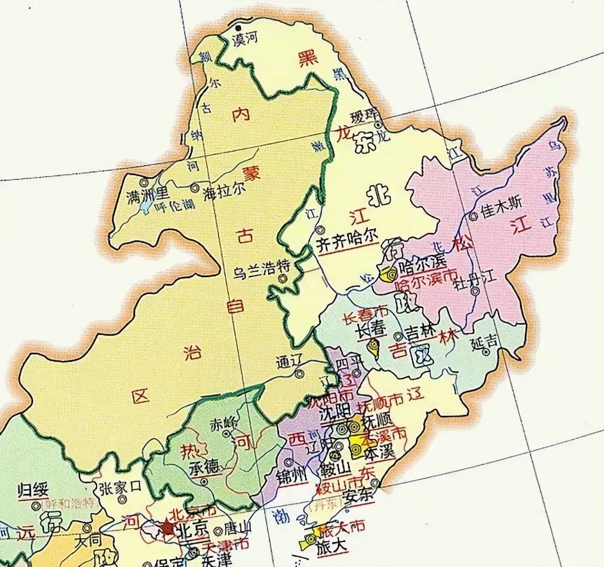 呼伦贝尔和黑龙江地图图片