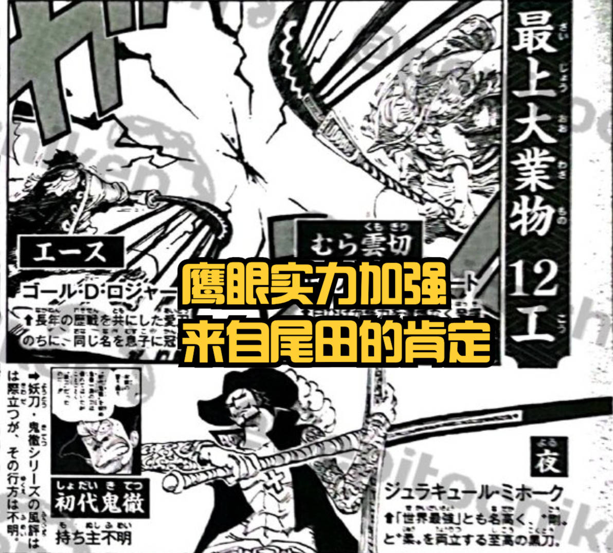 海贼王新情报 鹰眼 又被尾田加强 黑刀 的秘密首次公开 索隆 鬼彻 官方