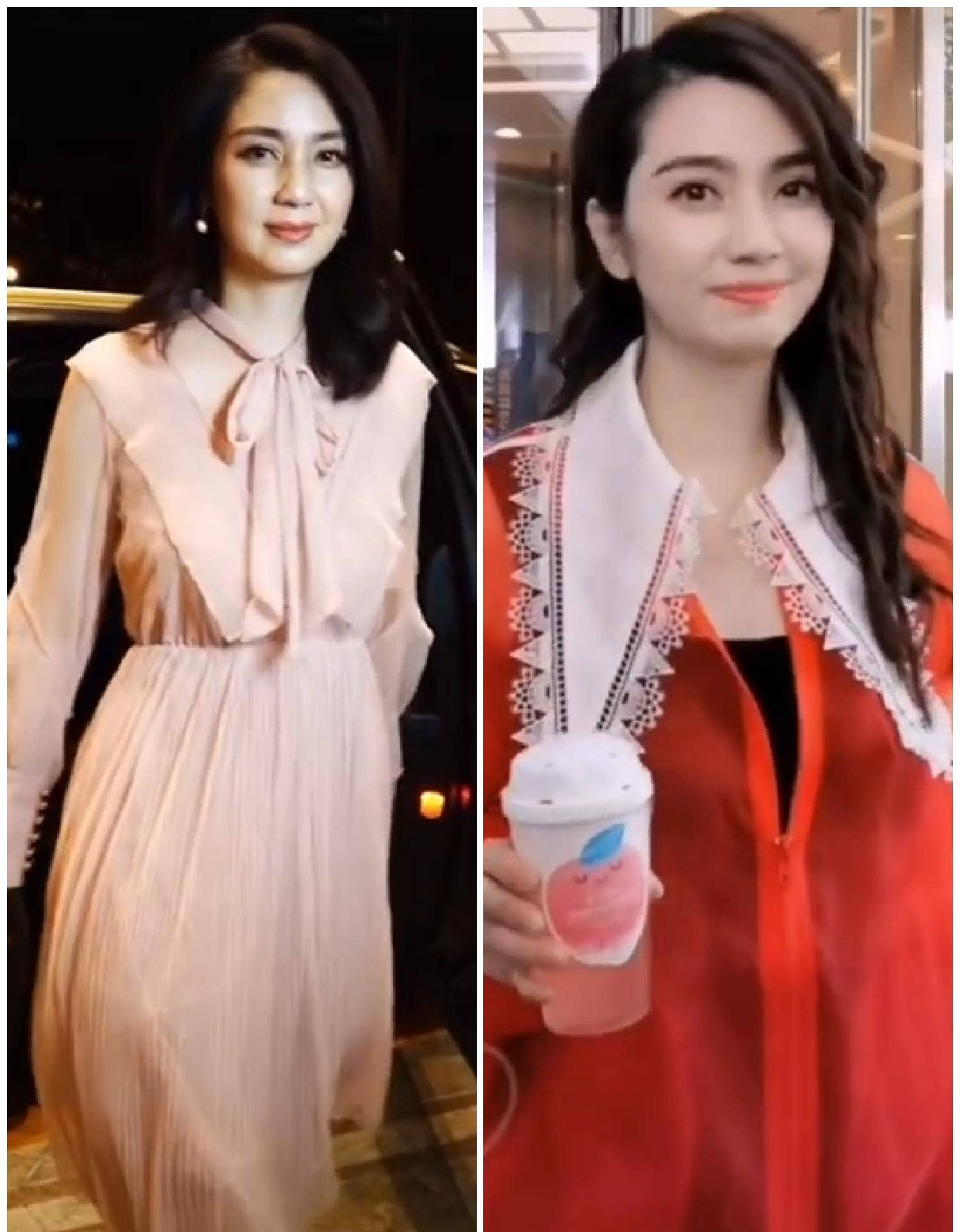 原创洪欣机场现身大高个穿九分裤一人提俩包不见小9岁老公张丹峰