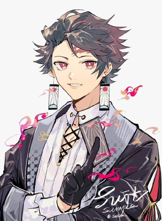 炭治郎依旧是小天使这位画师没有完全采用中规中矩的西装装扮,而是在