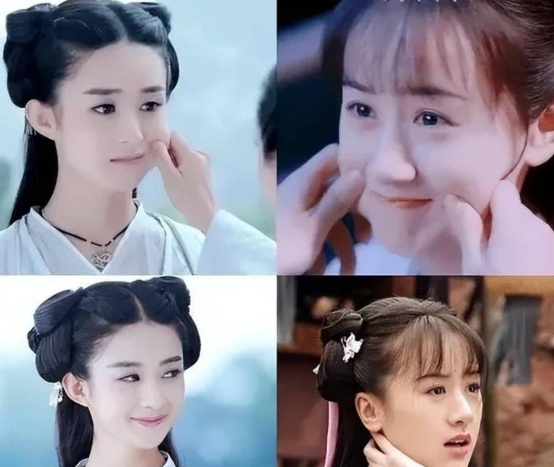 两人的成名角色也很像,都是仙侠古偶剧,赵丽颖演了花千骨,袁冰妍演了