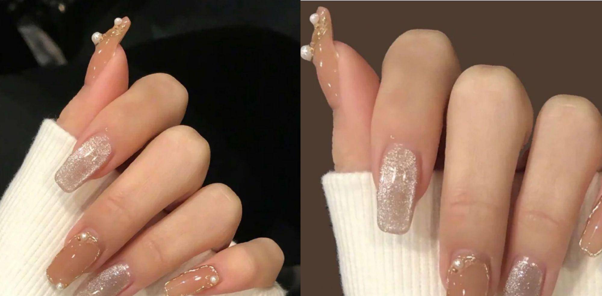 温柔的九款猫眼美甲,仙里仙气,指甲闪烁着星光的富家千金感_白星星
