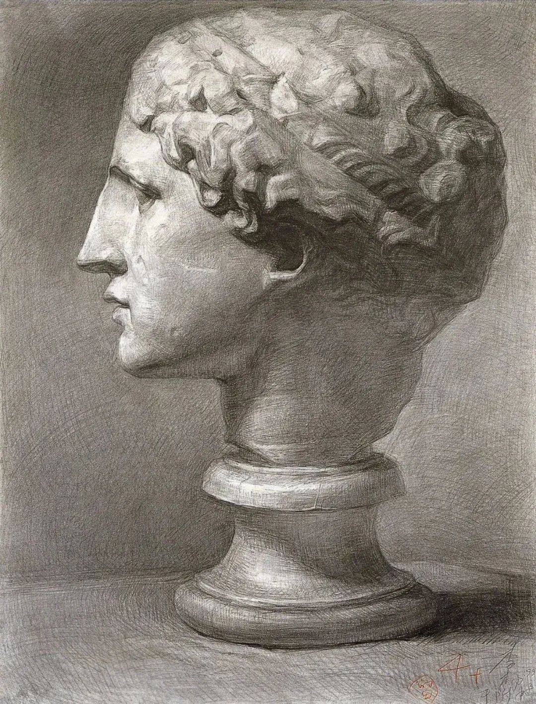 中央美术学院附中留校作品素描石膏像