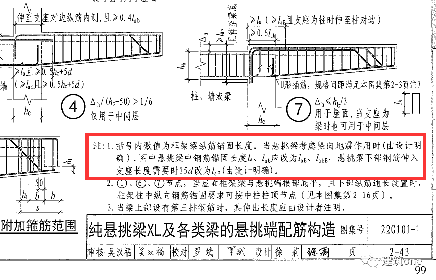 16图集悬挑梁钢筋做法图片