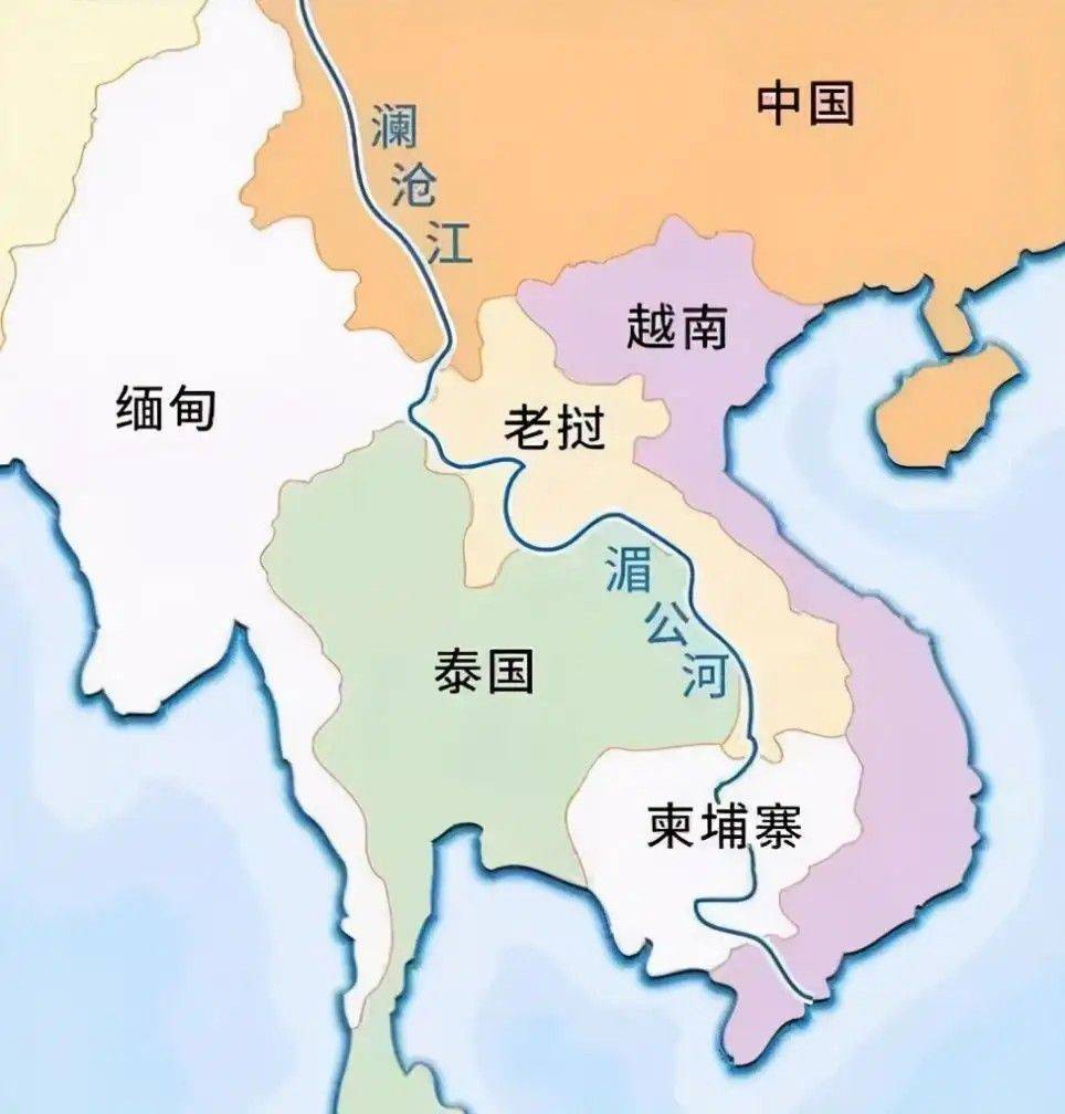 湄公河区域地图图片