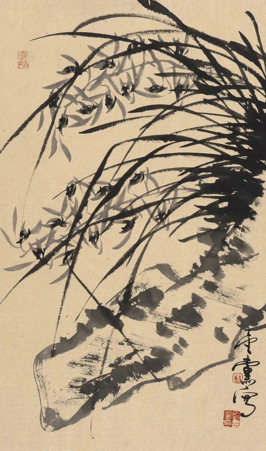 《春江水暖》69x46cm《耆英》69x46cm《富贵花将墨写神》69x46cm《育