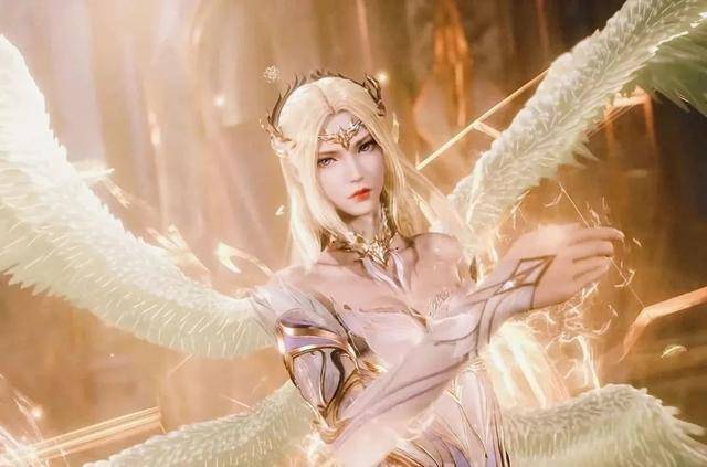 《斗罗》千仞雪的婚纱造型曝光,抹胸长裙高贵优雅,不愧是富养的_白色