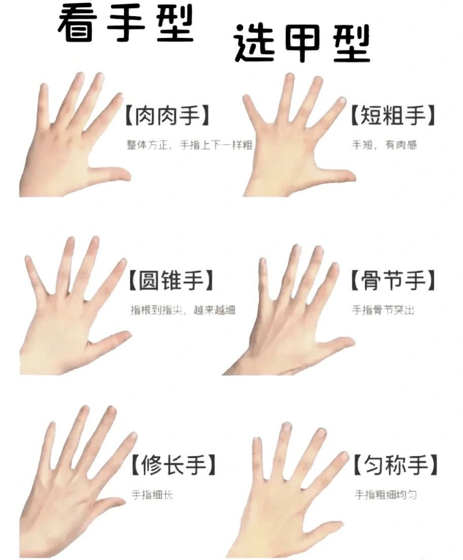 今天我们来谈谈哪些手型适合不同的甲型