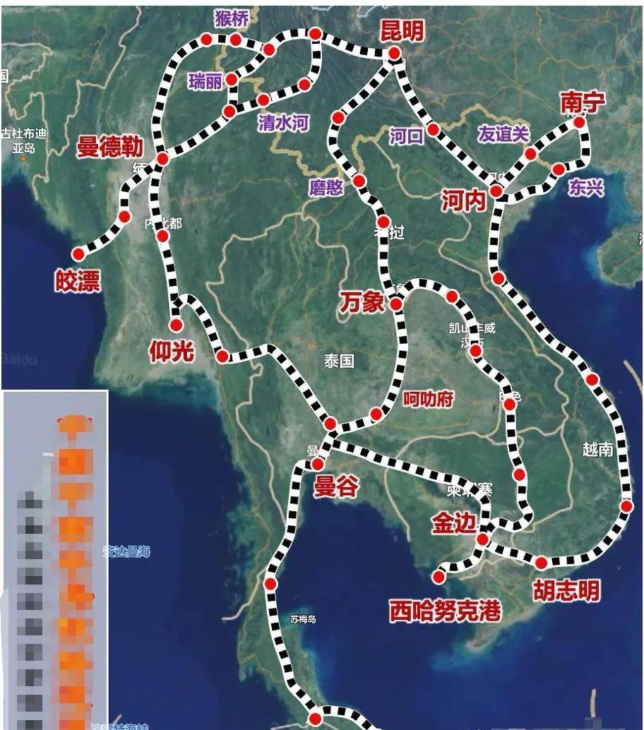 中老柬铁路路线图图片