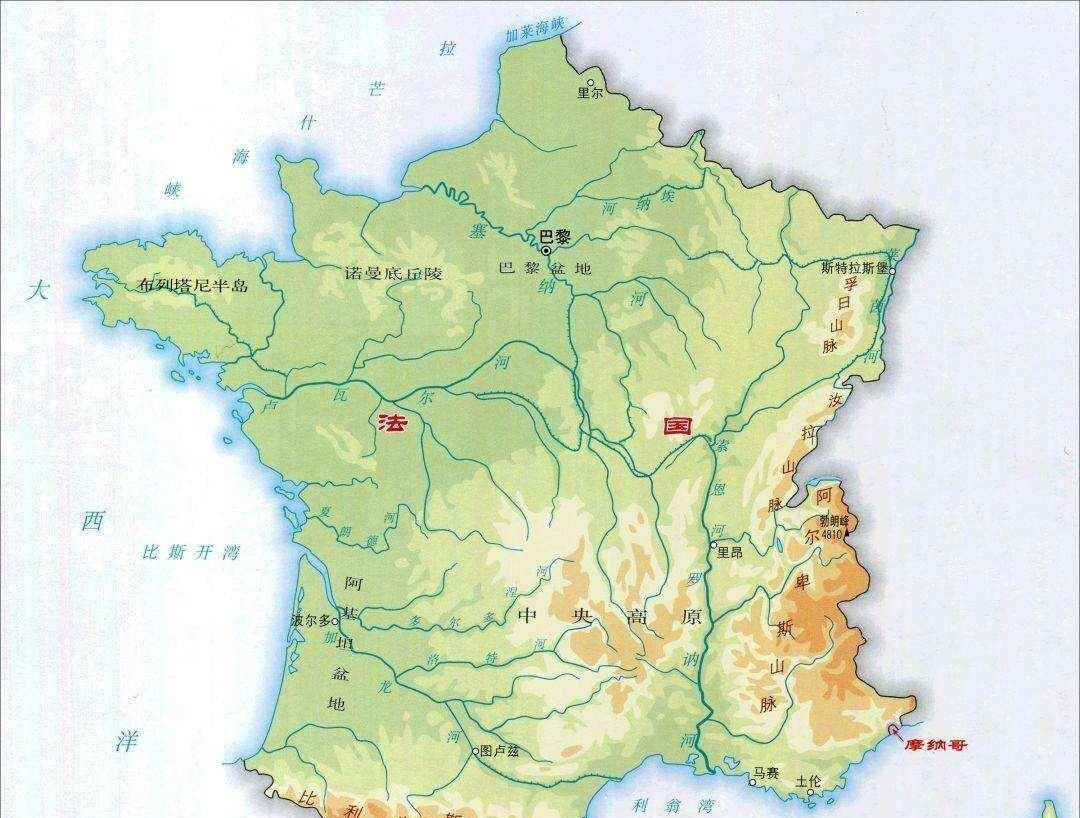 法国河流地图高清版图图片