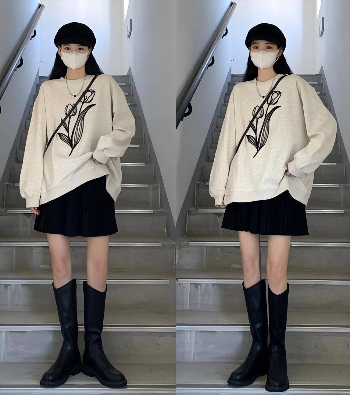 卫衣 靴子=今年最火混搭套路,春天这样穿,超时髦!