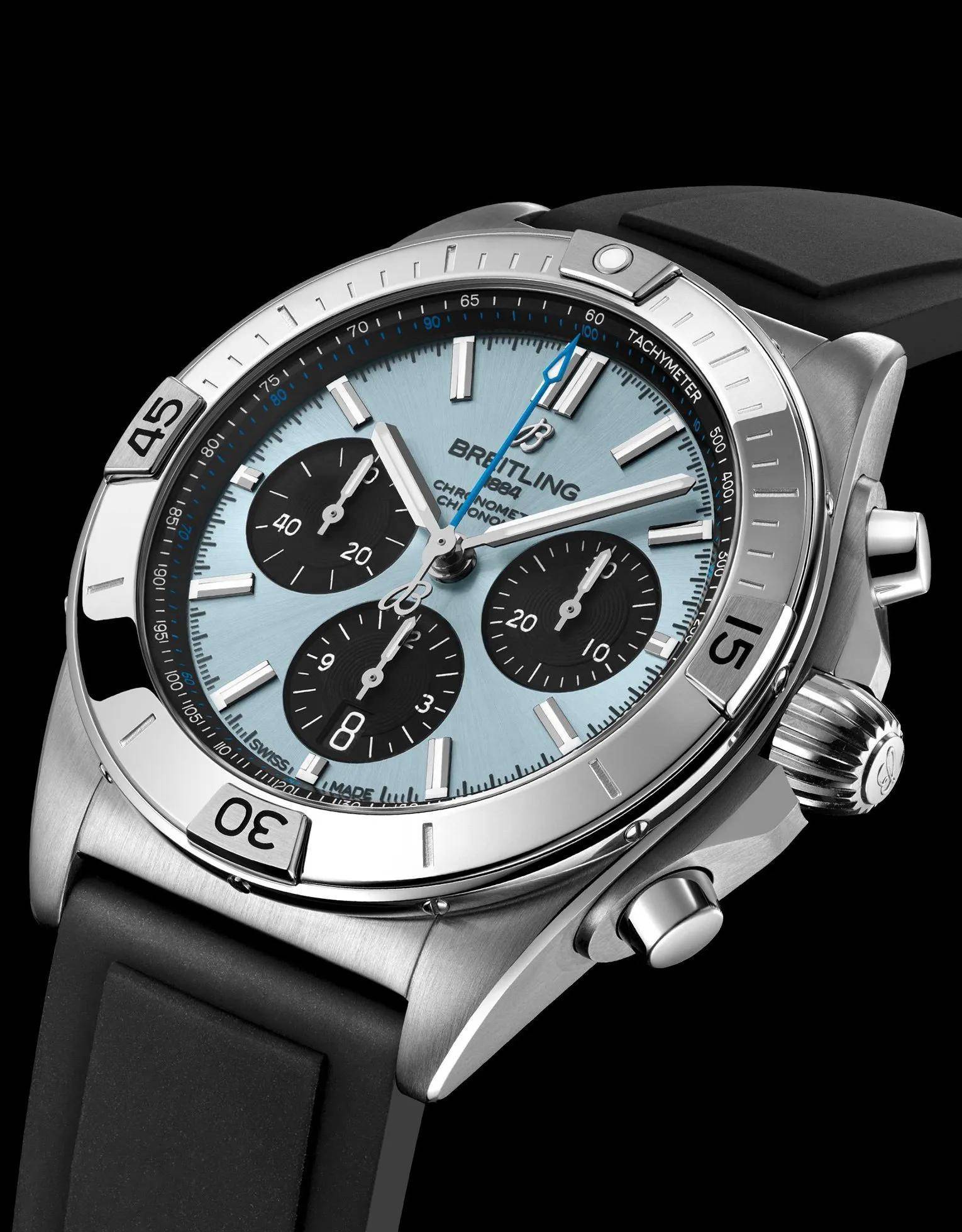 breitling 百年灵 机械计时腕表 冰蓝色42mm_表盘_blue_黑色