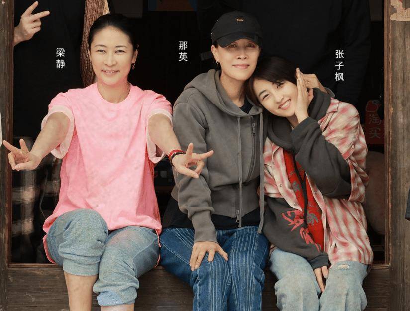 《向往的生活》海报,那英梁静一起干农活,大合照妹妹举动引注意_节目