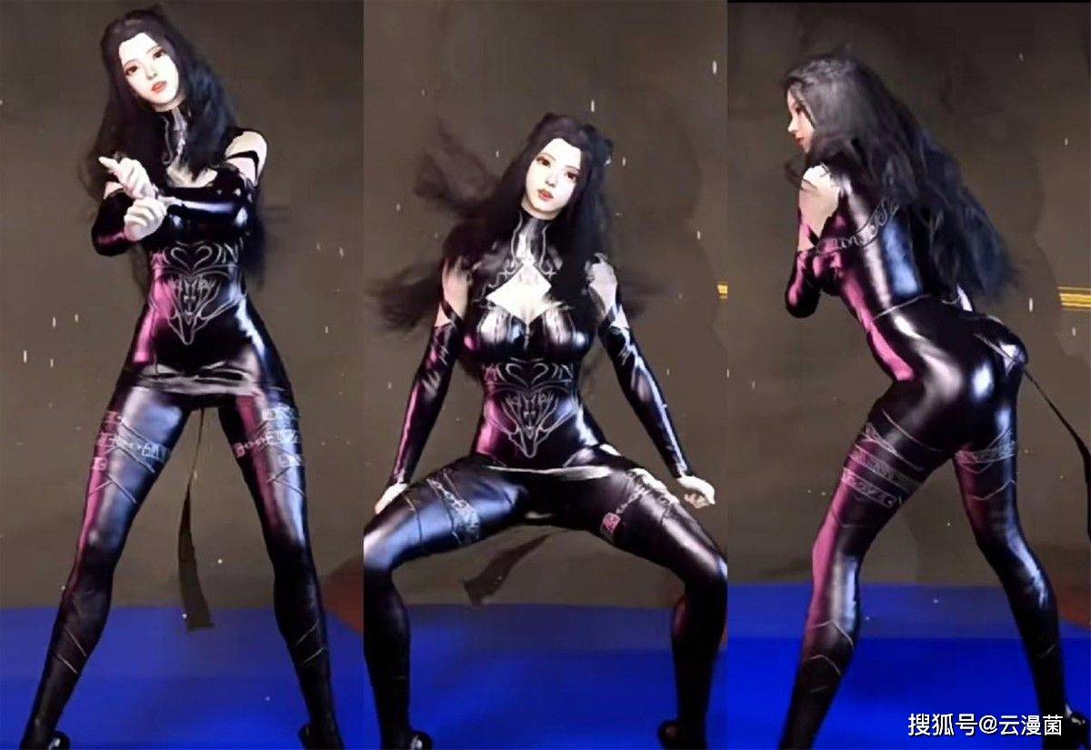 朱竹清稀有建模展示,女神果然还是适合黑色,各种皮裤眼花缭乱_衣服