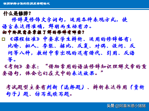 常用修辞方法的表达作用及答题格式_句子_定义_比喻