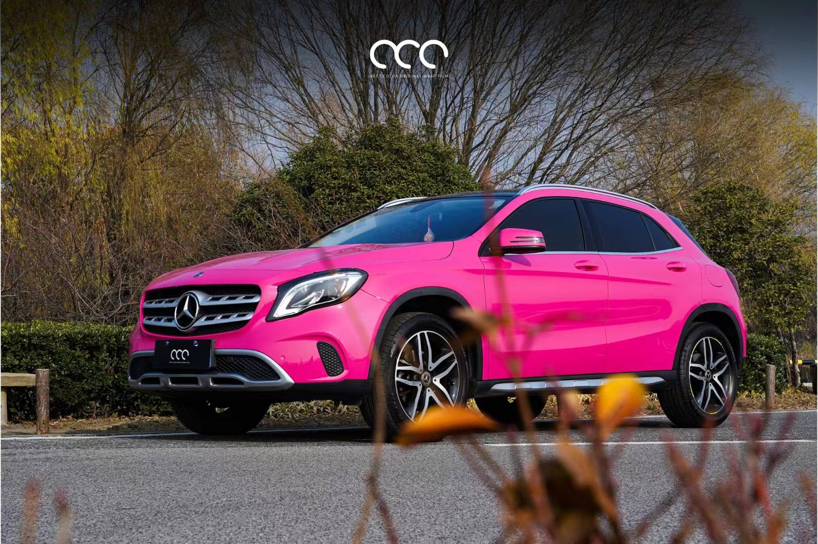 奔驰gla漫彩改色膜甜菜根紫,令人心动的紫粉色_全国