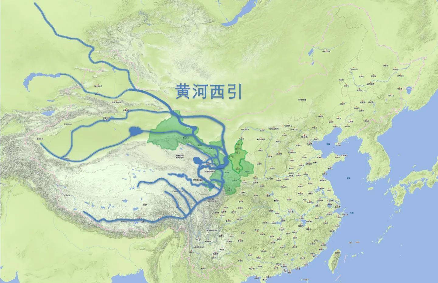 无论是西方经营东进,还是东方经营西进,黄河改道西行是重要措施,只是