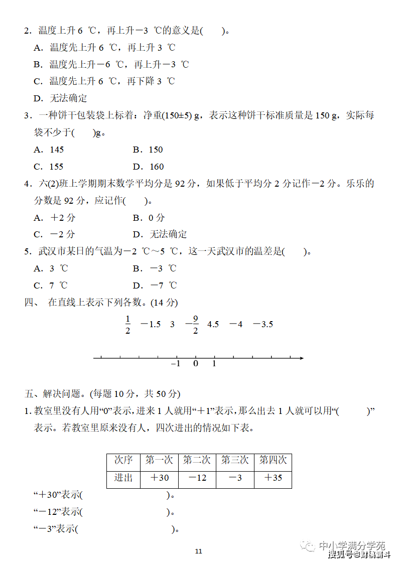 六年级数学下册：第一单位检测卷4套+谜底，典范、全面，可下载！