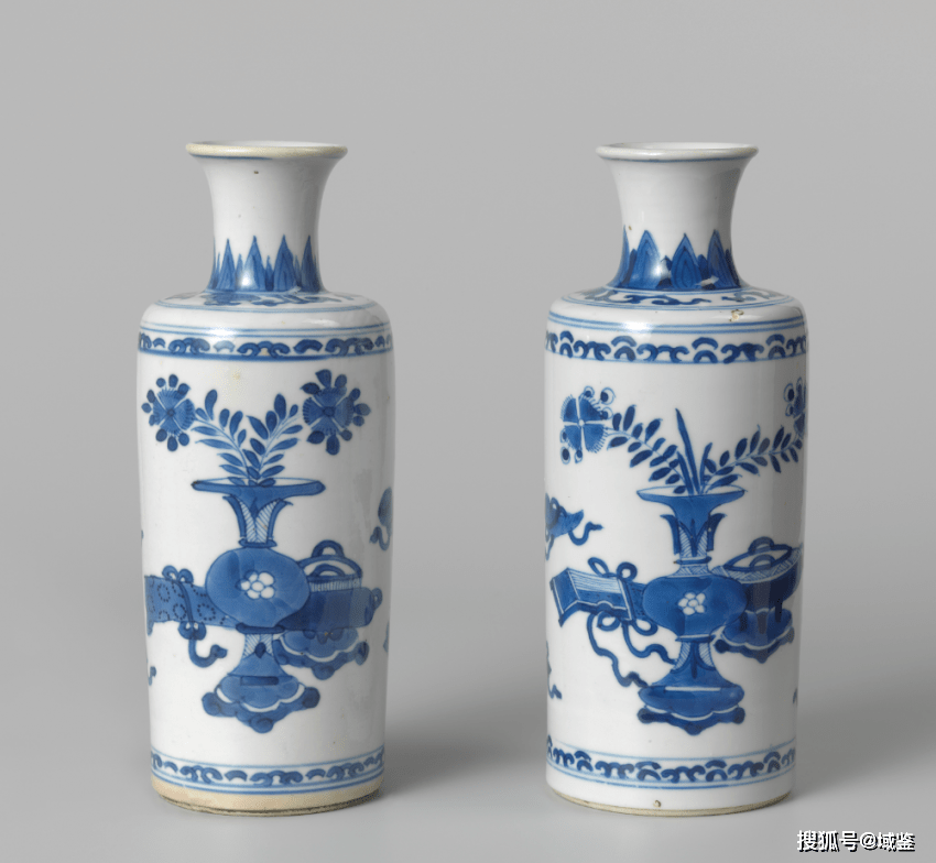 清康熙 青花博古纹棒槌瓶一对阿姆斯特丹国立博物馆藏基于葛麻的特性
