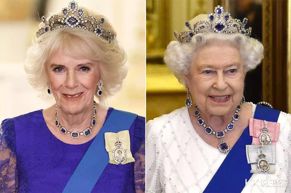 卡米拉王后佩戴英女王的蓝宝石王冠现身,贵气十足!_珠宝_项链_活动