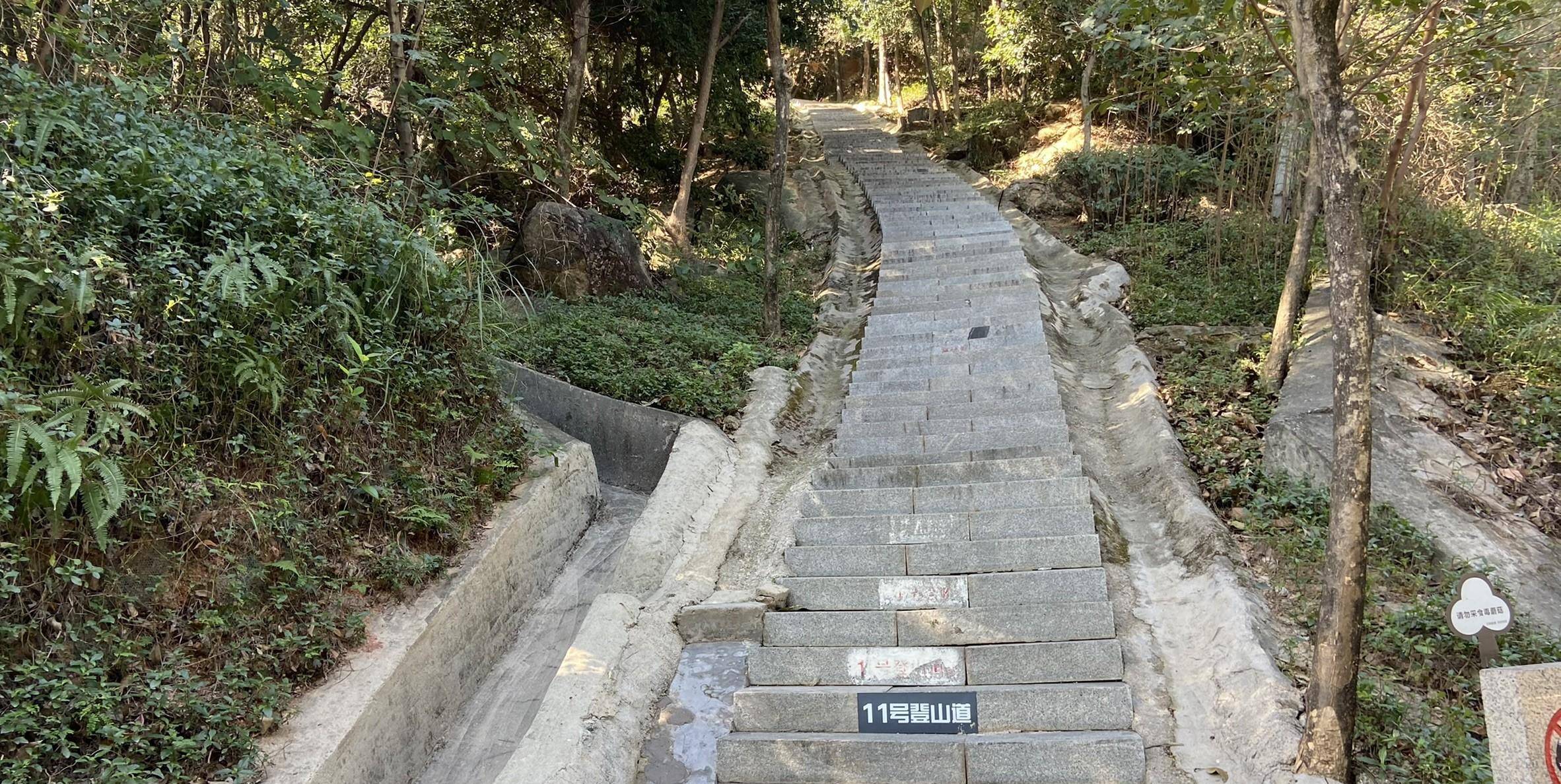 鐵仔山公園有登山道和盤山道.