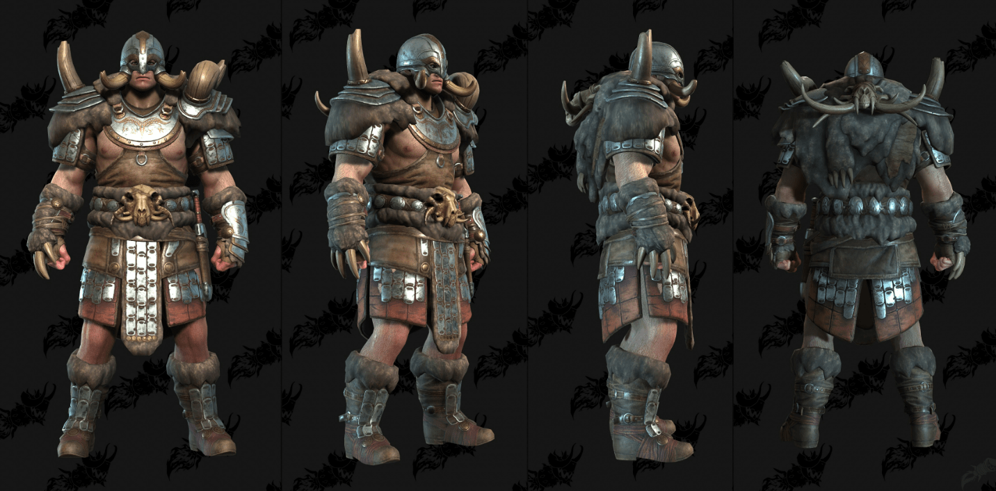 《暗黑破坏神4》男性野蛮人装备模型预览_职业_来自_体力