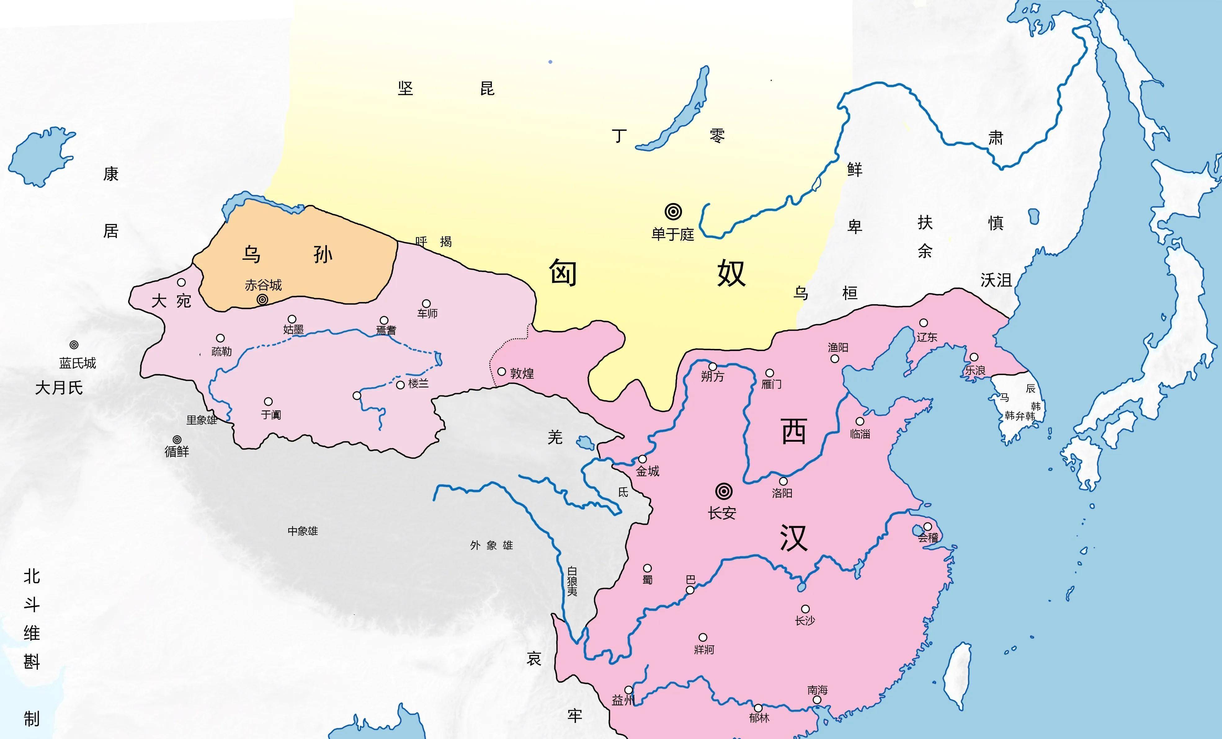 汉朝地图高清图片