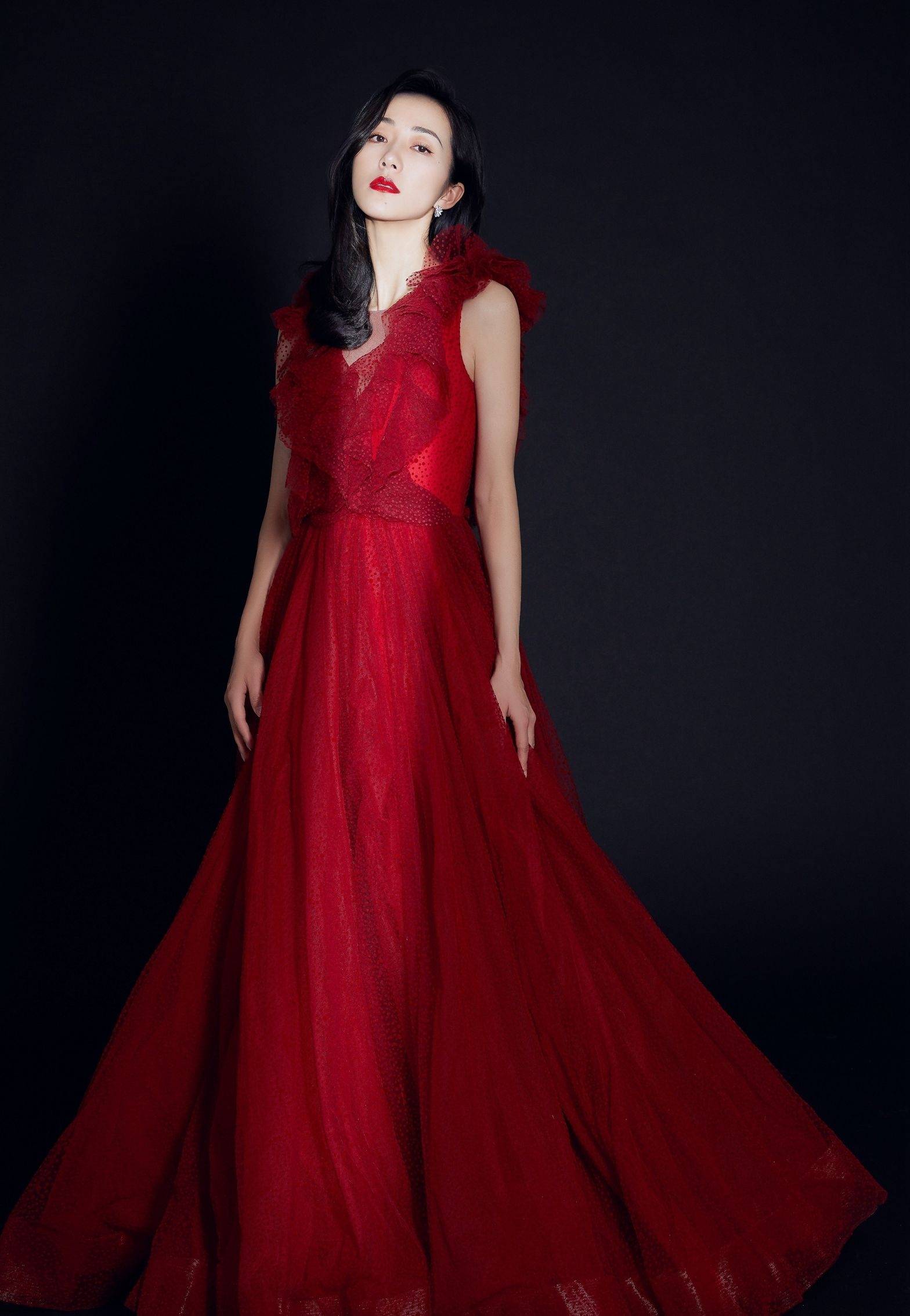 韩雪红色连衣裙礼服时尚写真_气质_时光_岁月