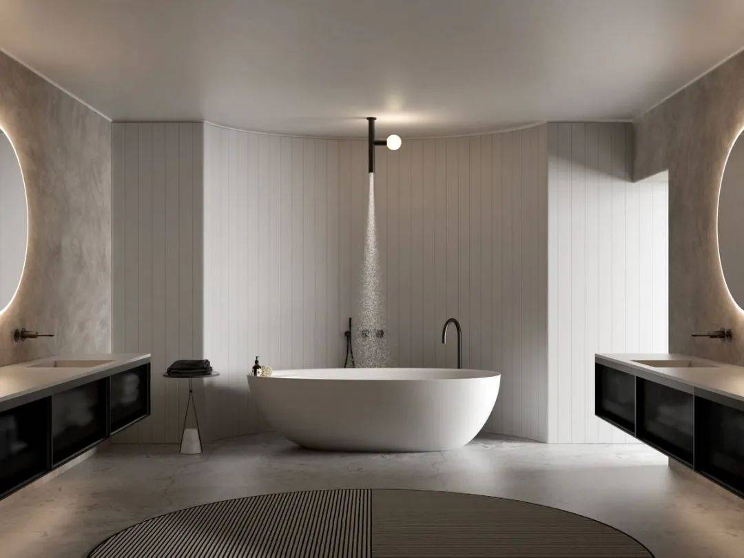 apollo 花洒这款浴缸有着刚柔并济的特点.