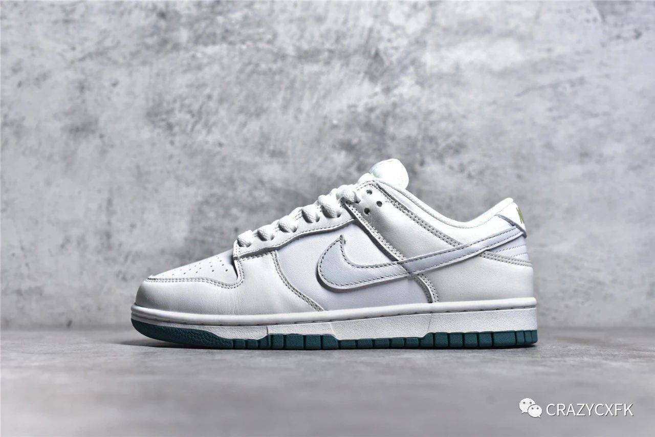 耐克nike dunk low gs 清新白绿薄荷低帮滑板鞋_logo_白色_水印