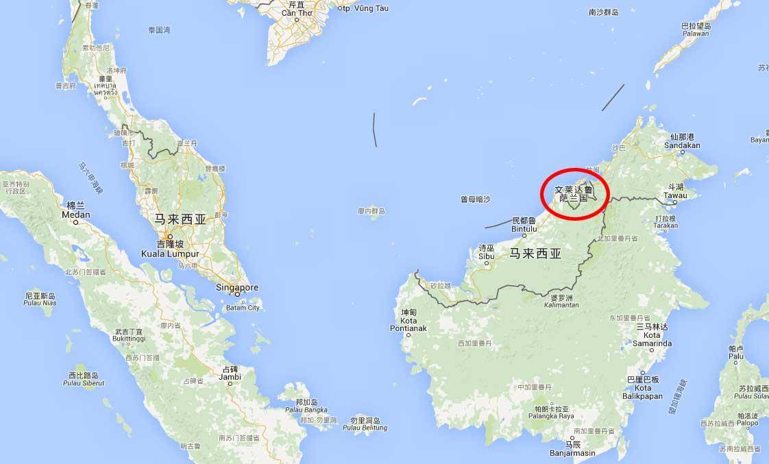 文莱全称文莱达鲁萨兰国,位于东南亚加里曼丹岛北部.