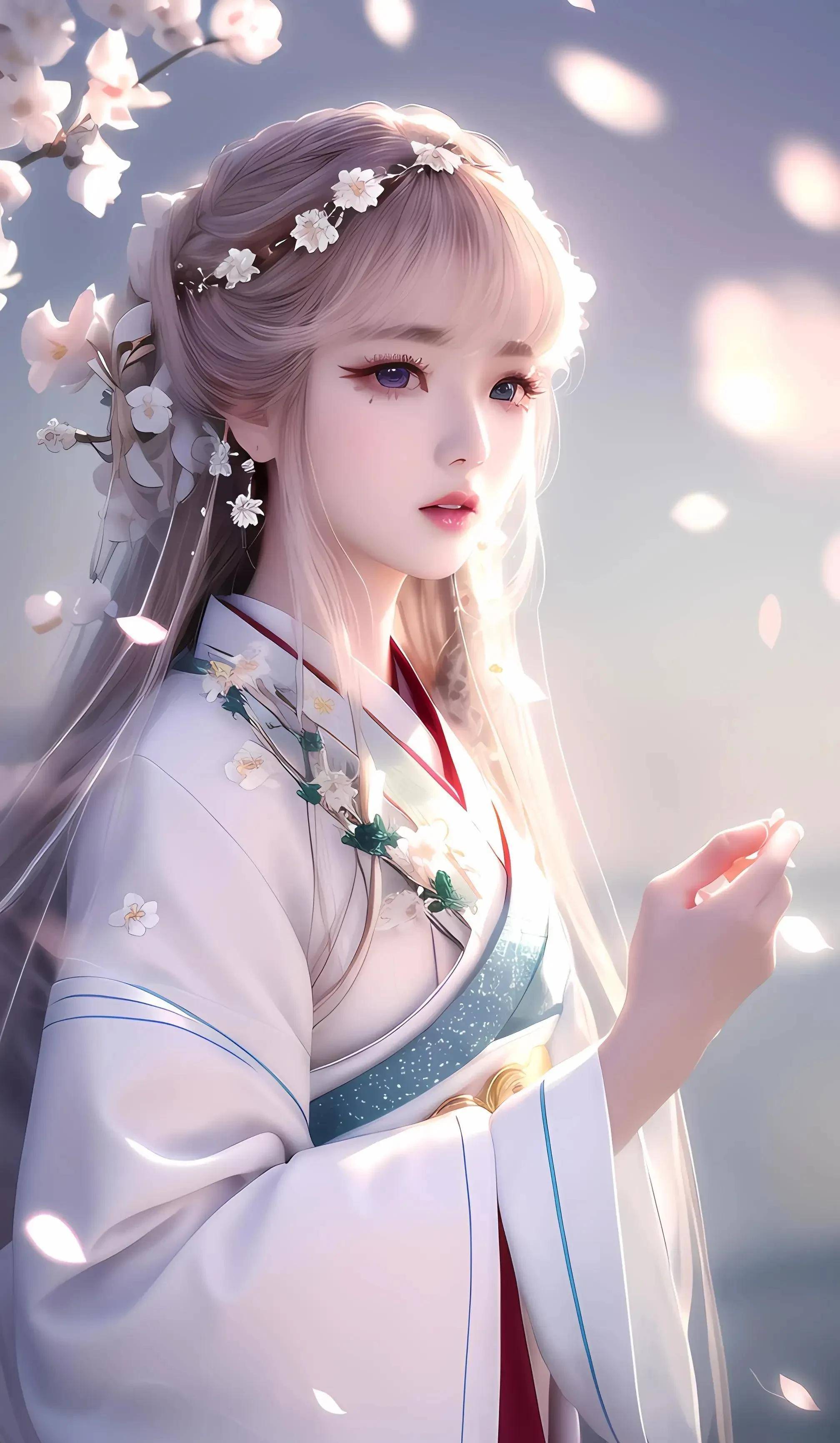 ai绘画之仙女下凡超清手机壁纸_技术_美少女_创作