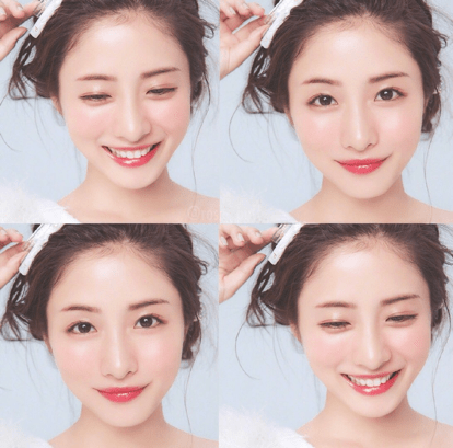 额头,脸颊,鼻子,下巴处,让皮肤看起来更加有光泽,更加饱满;石原里美