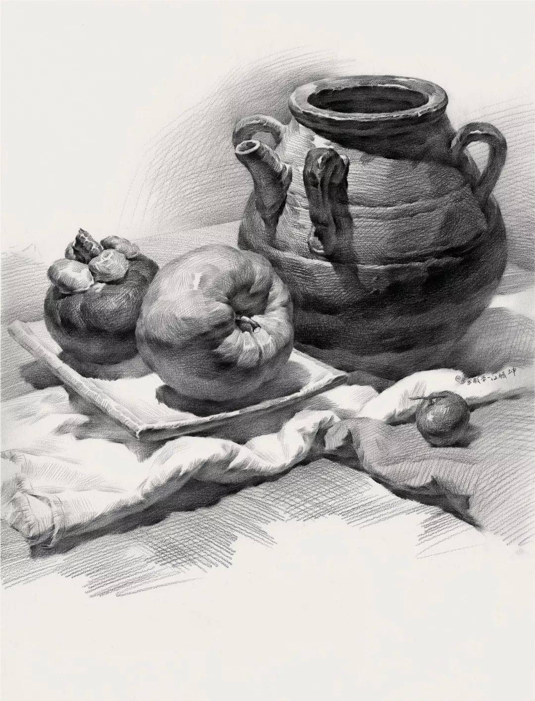 校尉美术内蒙校区——江振坤100张素描静物作品,让你打开素描新世界!