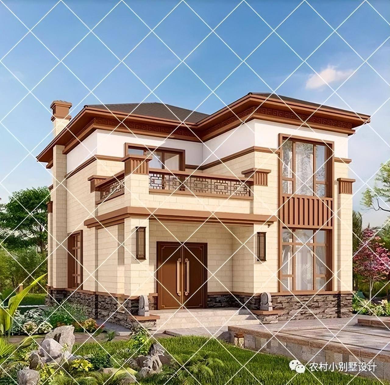 带露台二层爆款农村别墅,农村建房标配晾晒观景两不误_生活_房子_设计