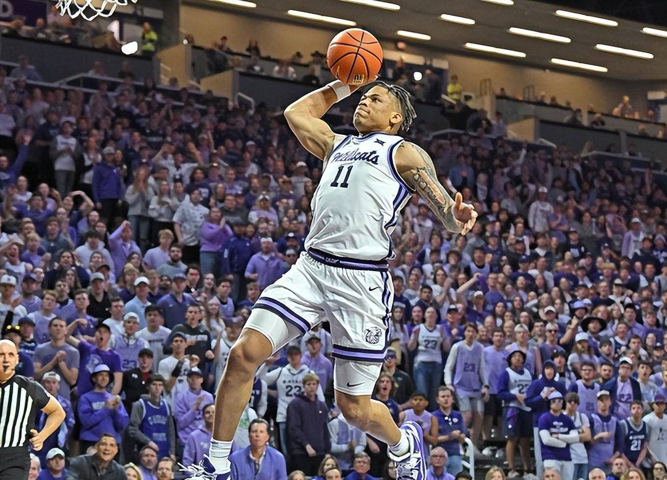 ncaa堪萨斯州立前锋基扬泰-约翰逊宣布参加2023年nba选秀_johnson