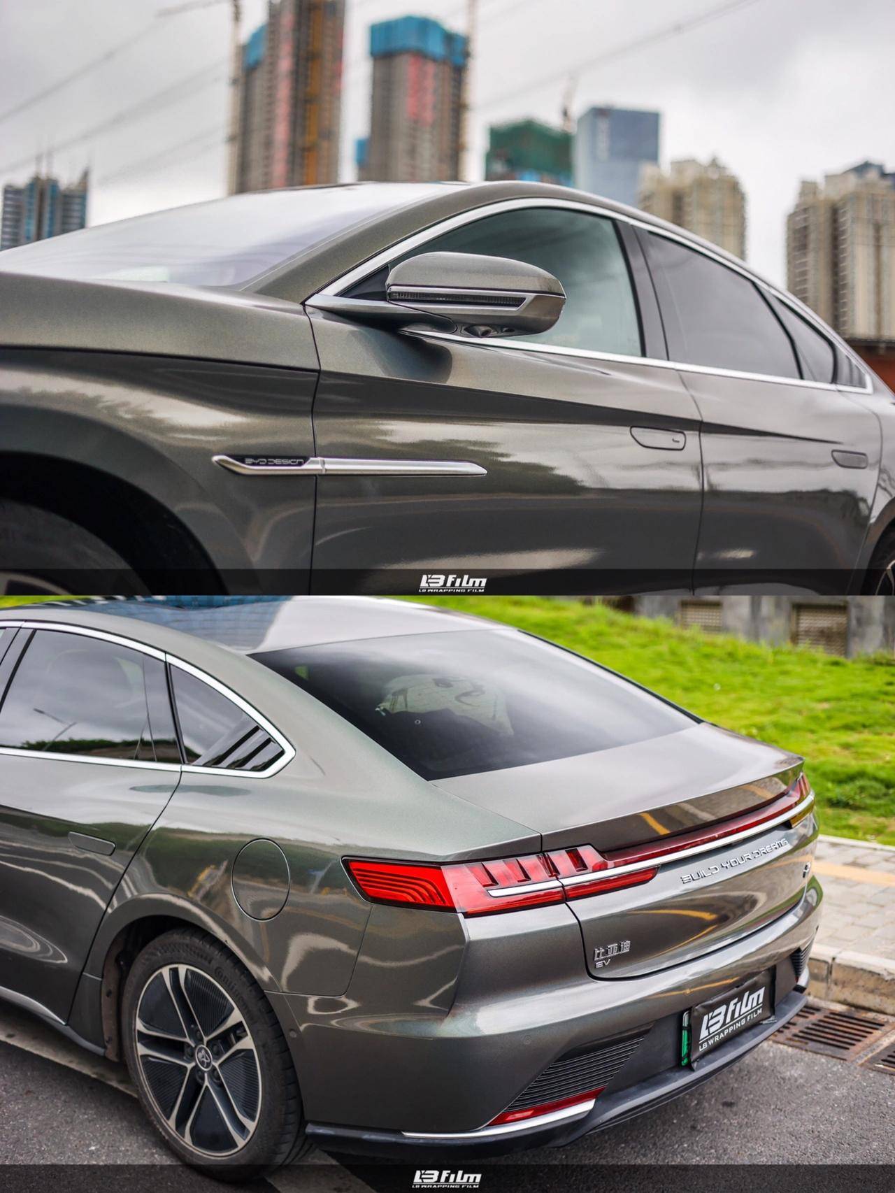 国产车天花板,比亚迪汉lbfilm改色膜镭射灰,颜值真的没得说啊_搜狐