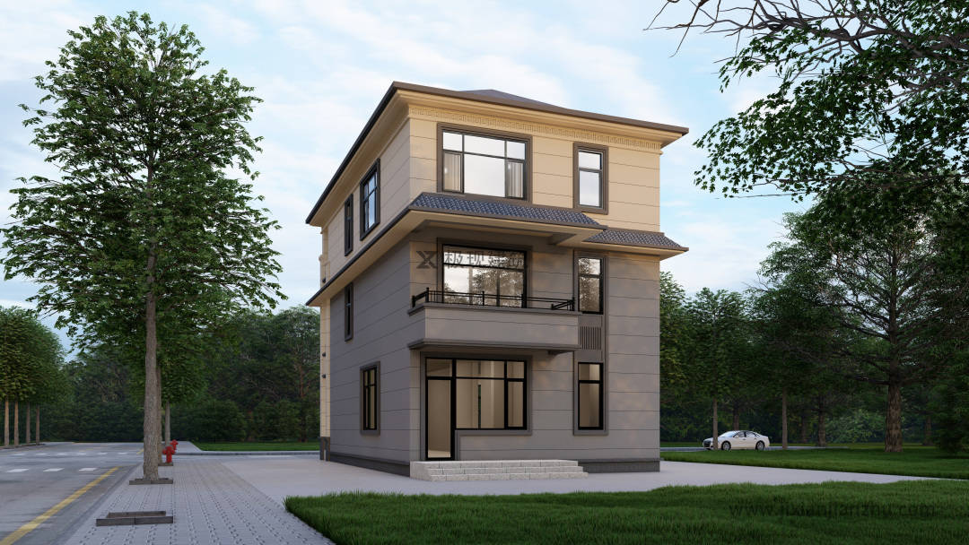 3米三层新中式风格自建别墅(附平面图)_衣帽_房子_公卫和