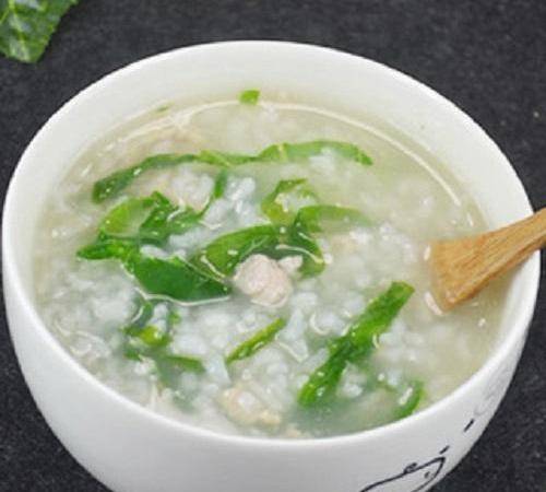 青菜肉丝粥图片