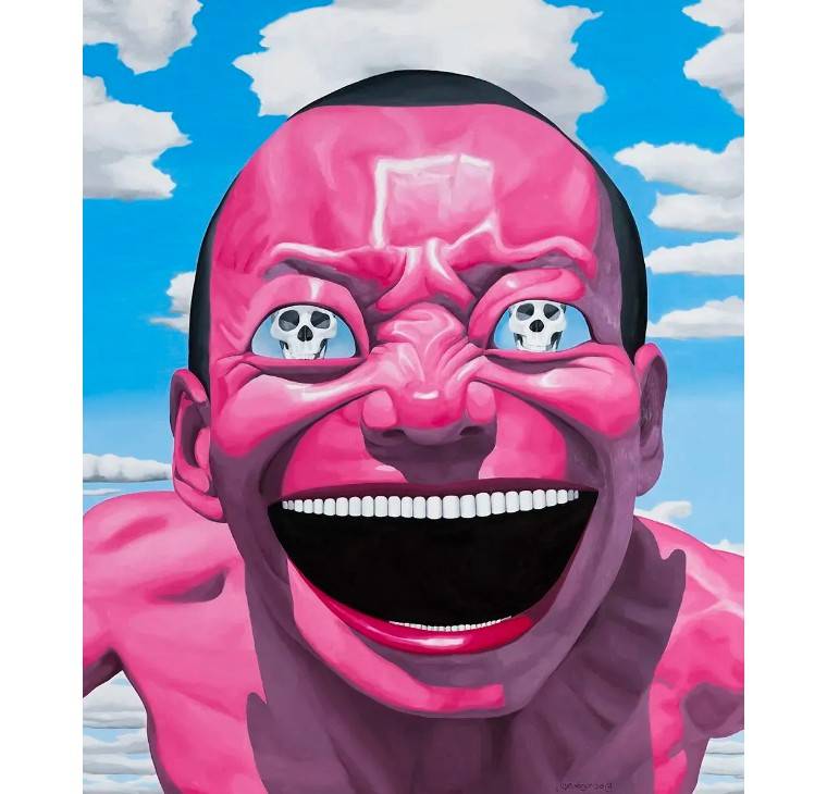 艺术鉴赏 | 岳敏君的笑脸人_油画_cm_布面