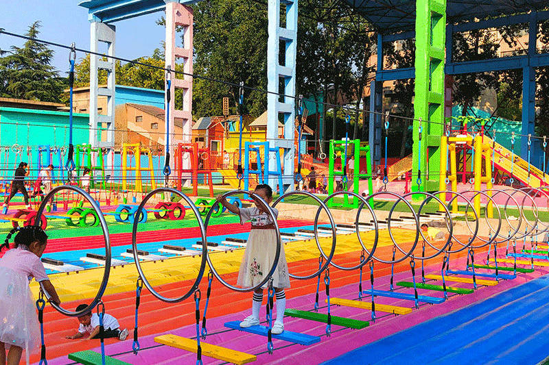 儿童室外无动力游乐场 体能闯关水上乐园