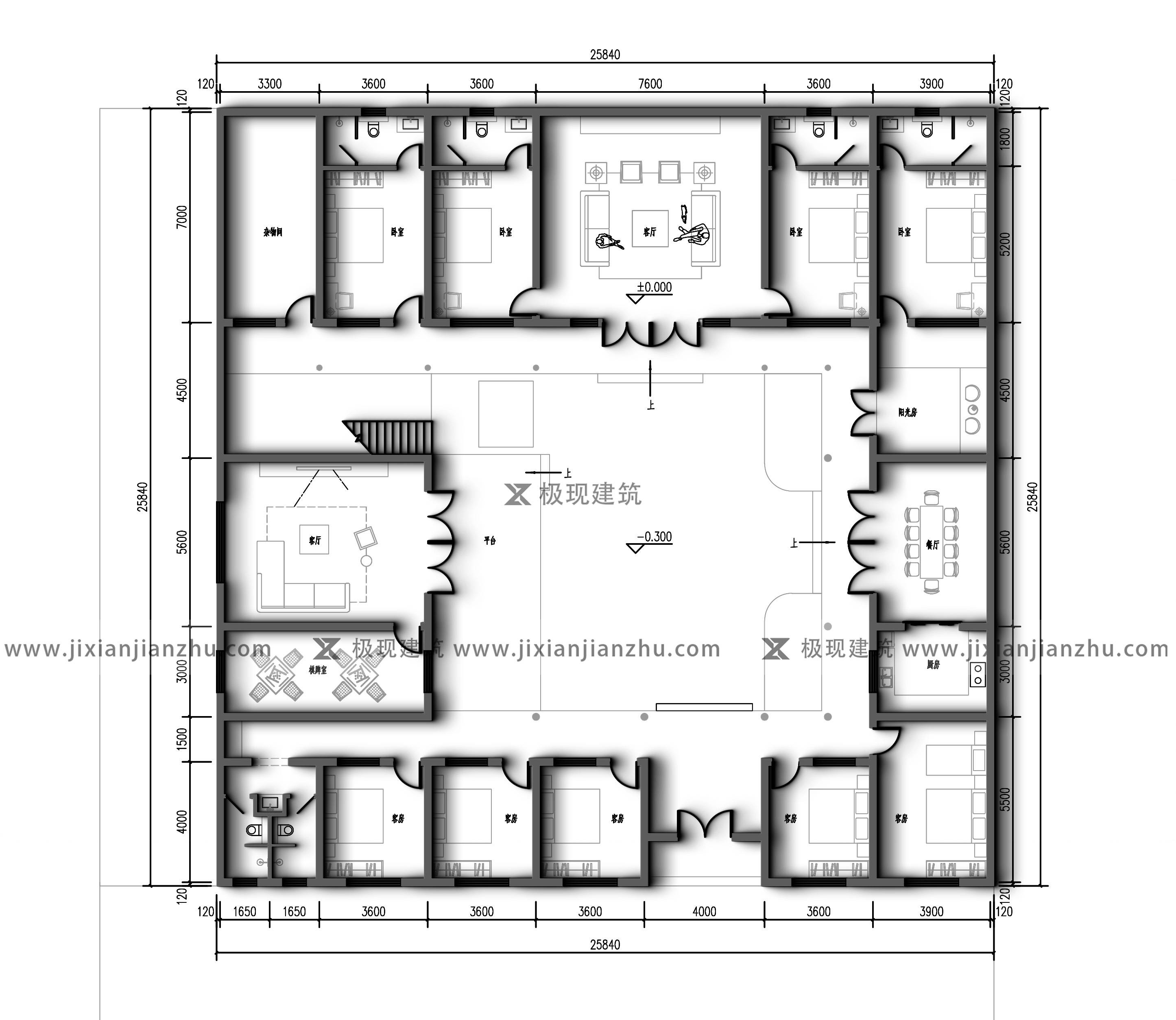 奶块四合院建筑设计图图片