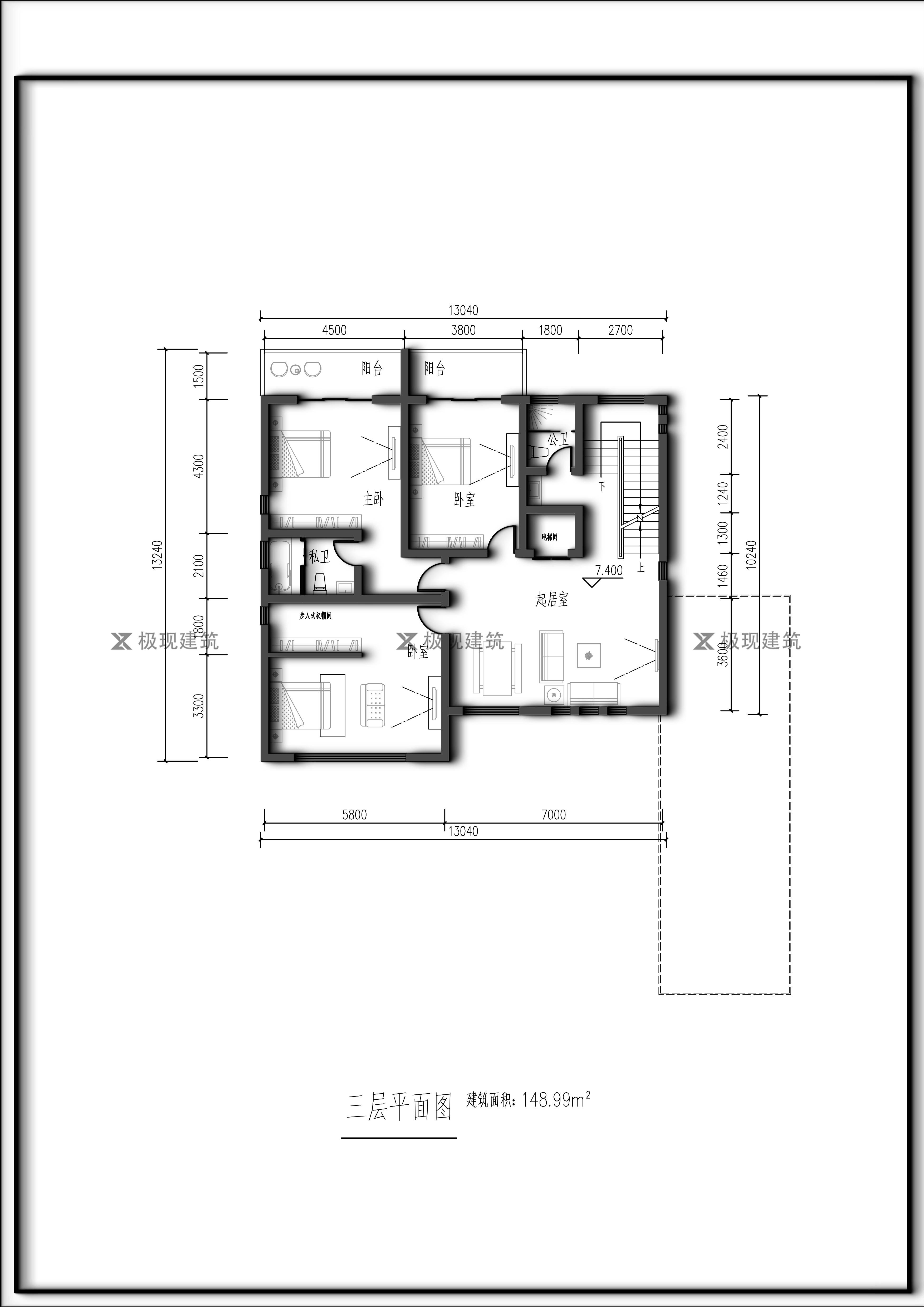 山西运城丨四层中式风格自建别墅,尺寸:17m×31.5m