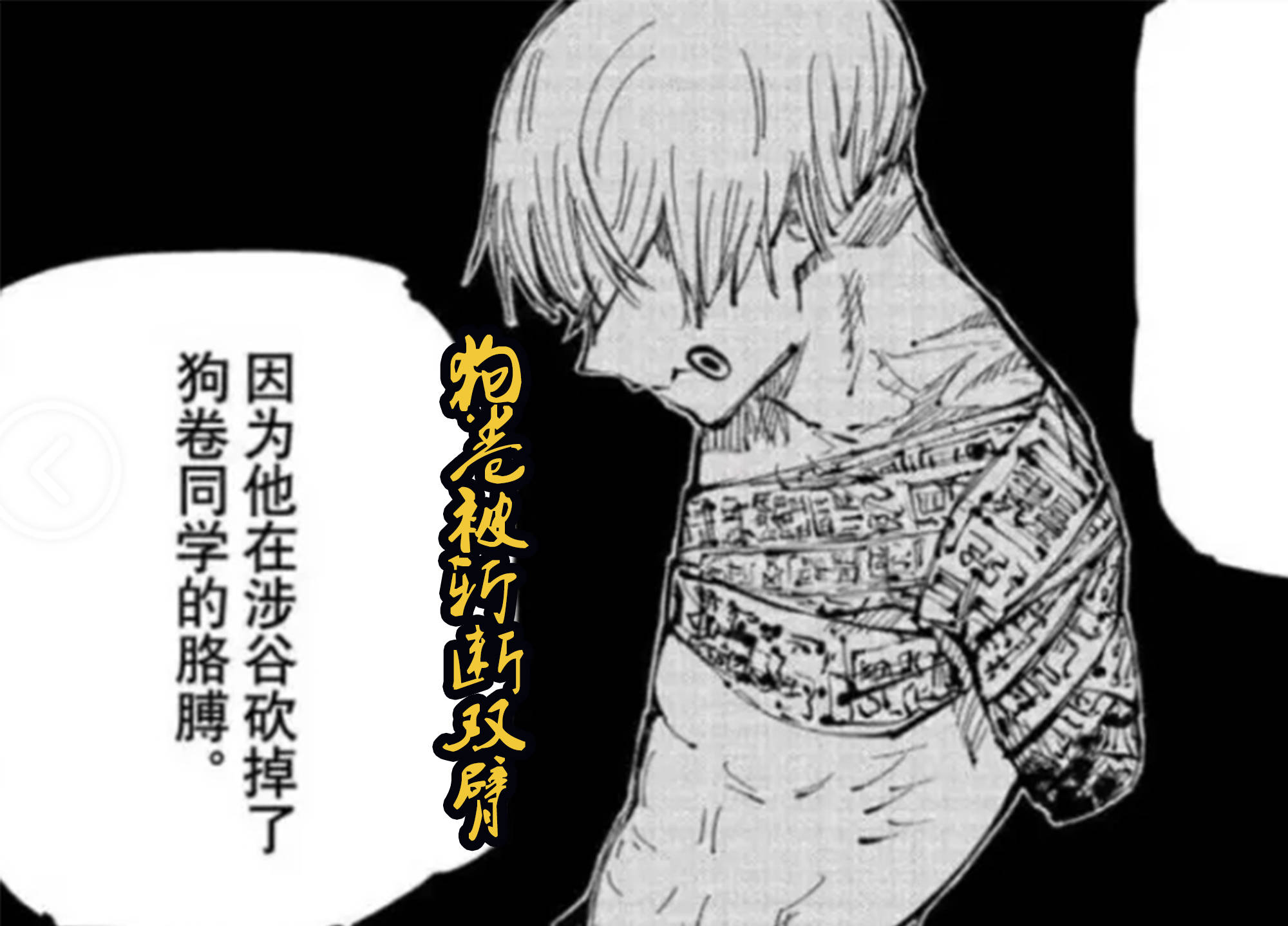狗卷是涉谷事变篇中双臂被斩断,然后持续性下线,直