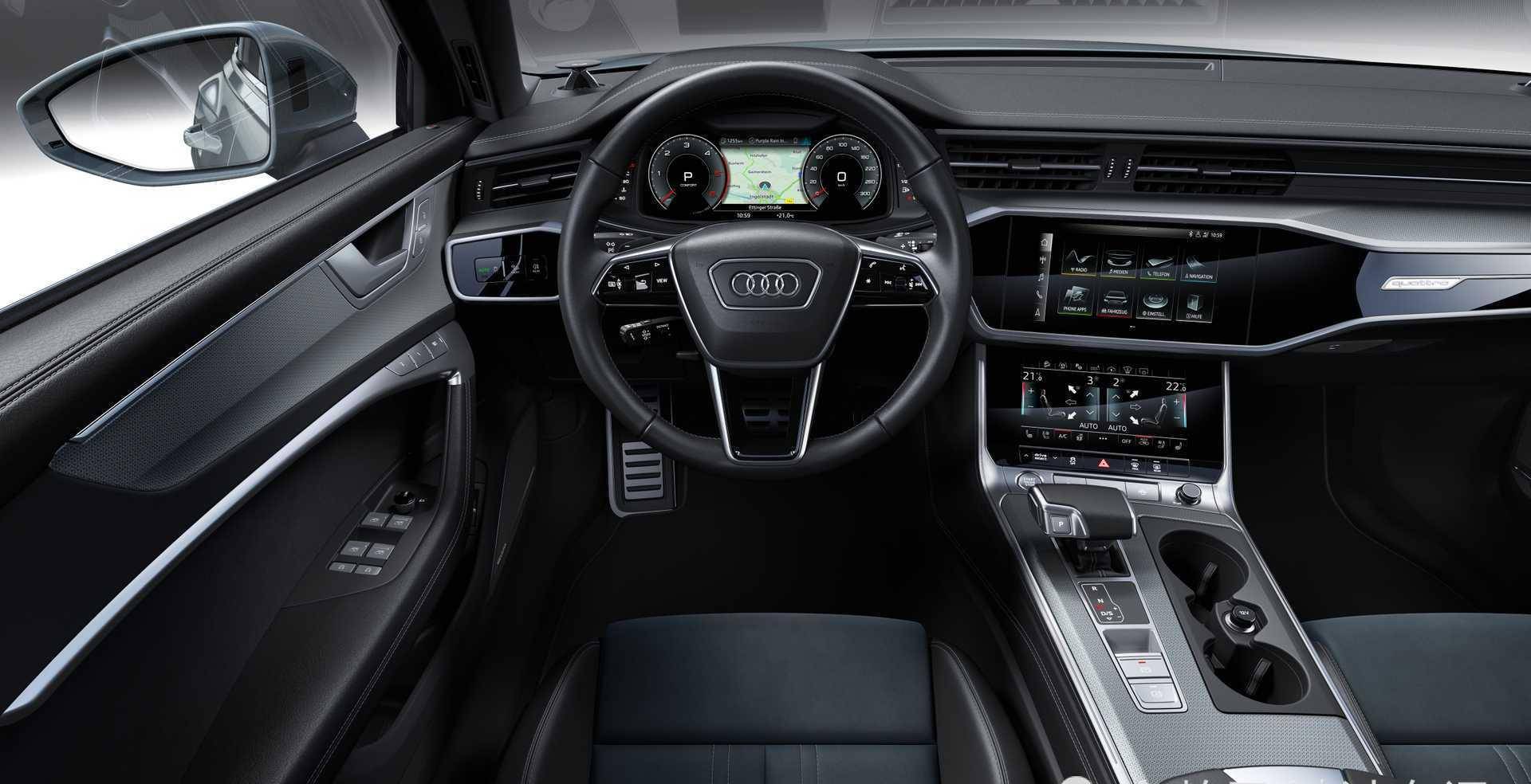 新车的内饰采用了和三厢版全新奥迪a6相同的设计,它的内饰采用了三块