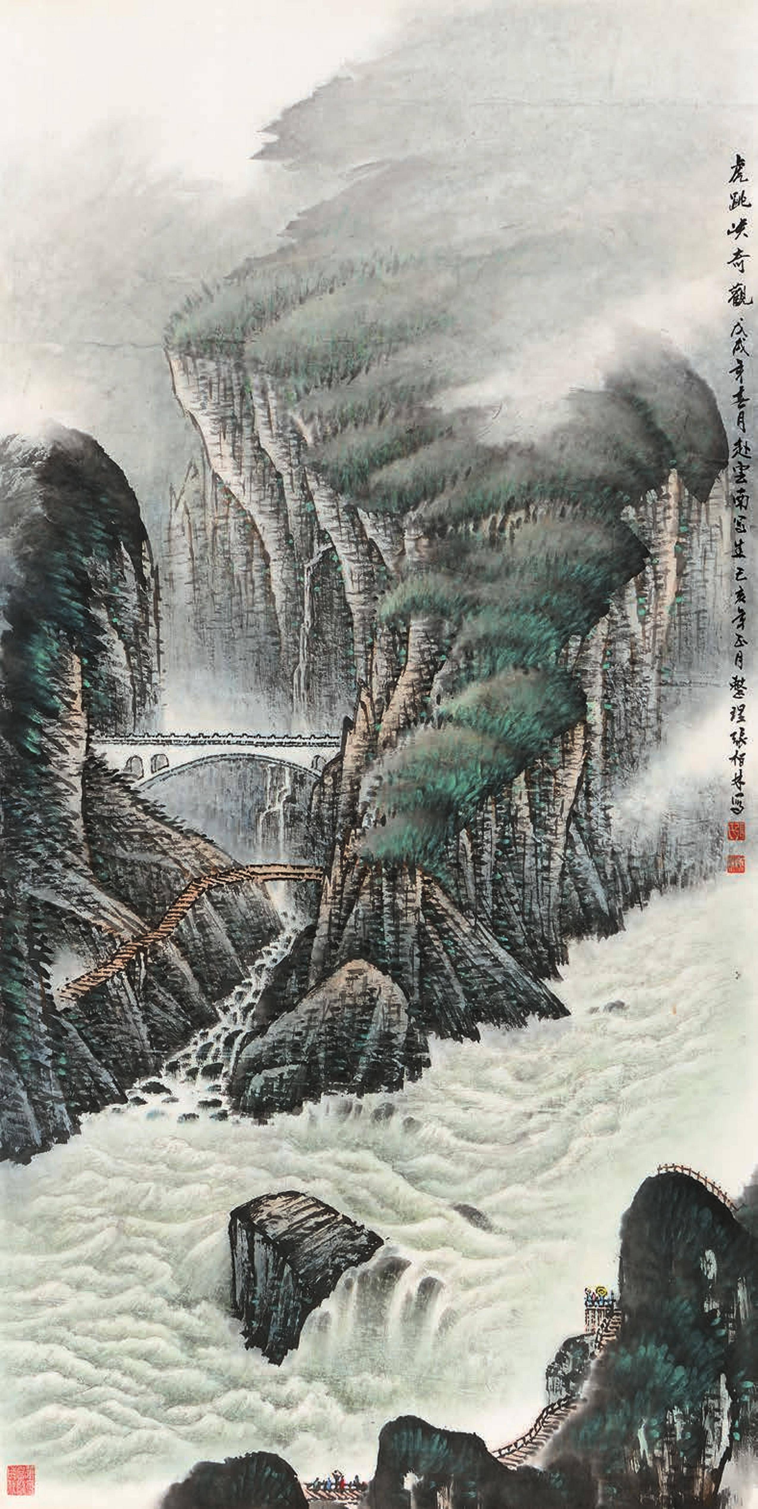 虎跳峡奇观 179x90cm 2018年兴隆新路 138x69cm 2019年天河山峡谷 138