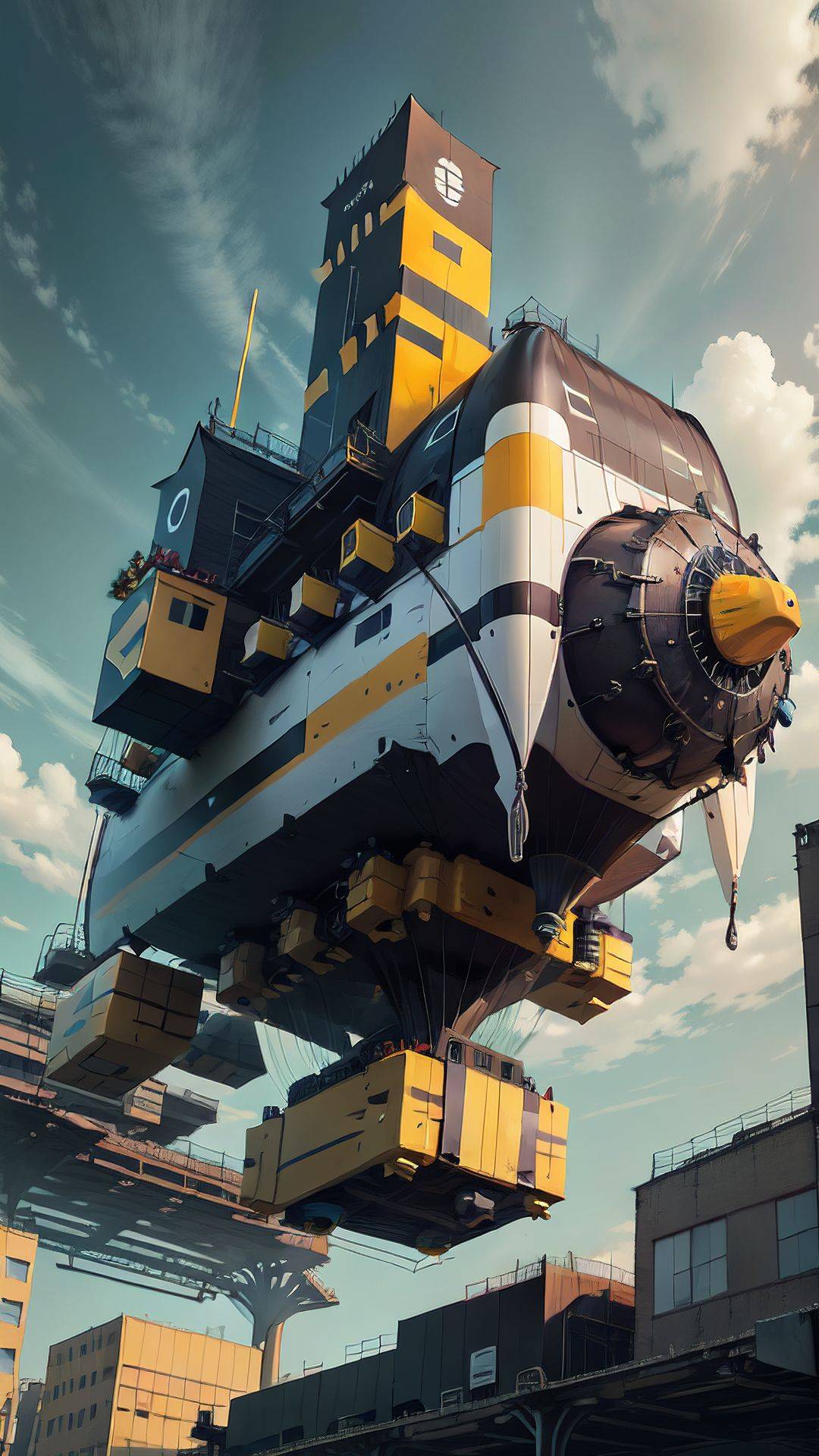 轻舟翩翩浮空,翱翔飞艇云间_瑰丽_芙蓉_江南