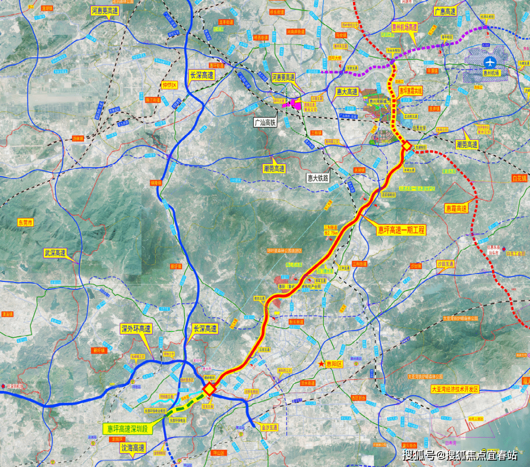 终于深圳市龙岗区,与深外环高速衔接,路线长30