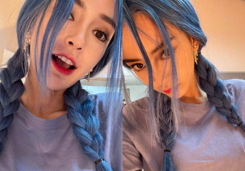 baby新发型惹争议,一头蓝发太惊艳,网友表示现实版的暴走萝莉!