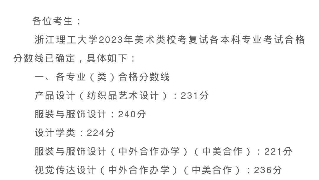 【收藏】八大美院2023年本科招生复试合格线汇总！